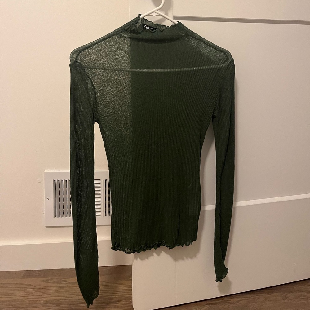 Zara Sheer Mock neck